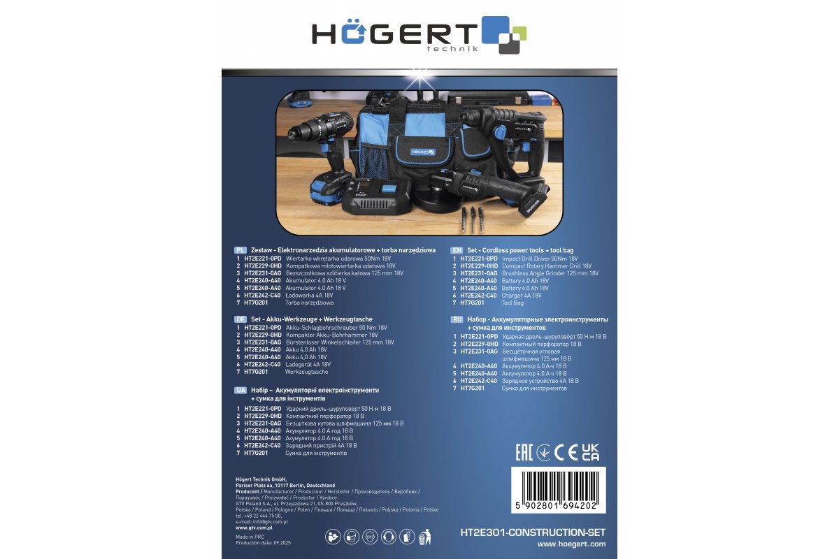 Power Tool Set 18V CONSTRUCTION