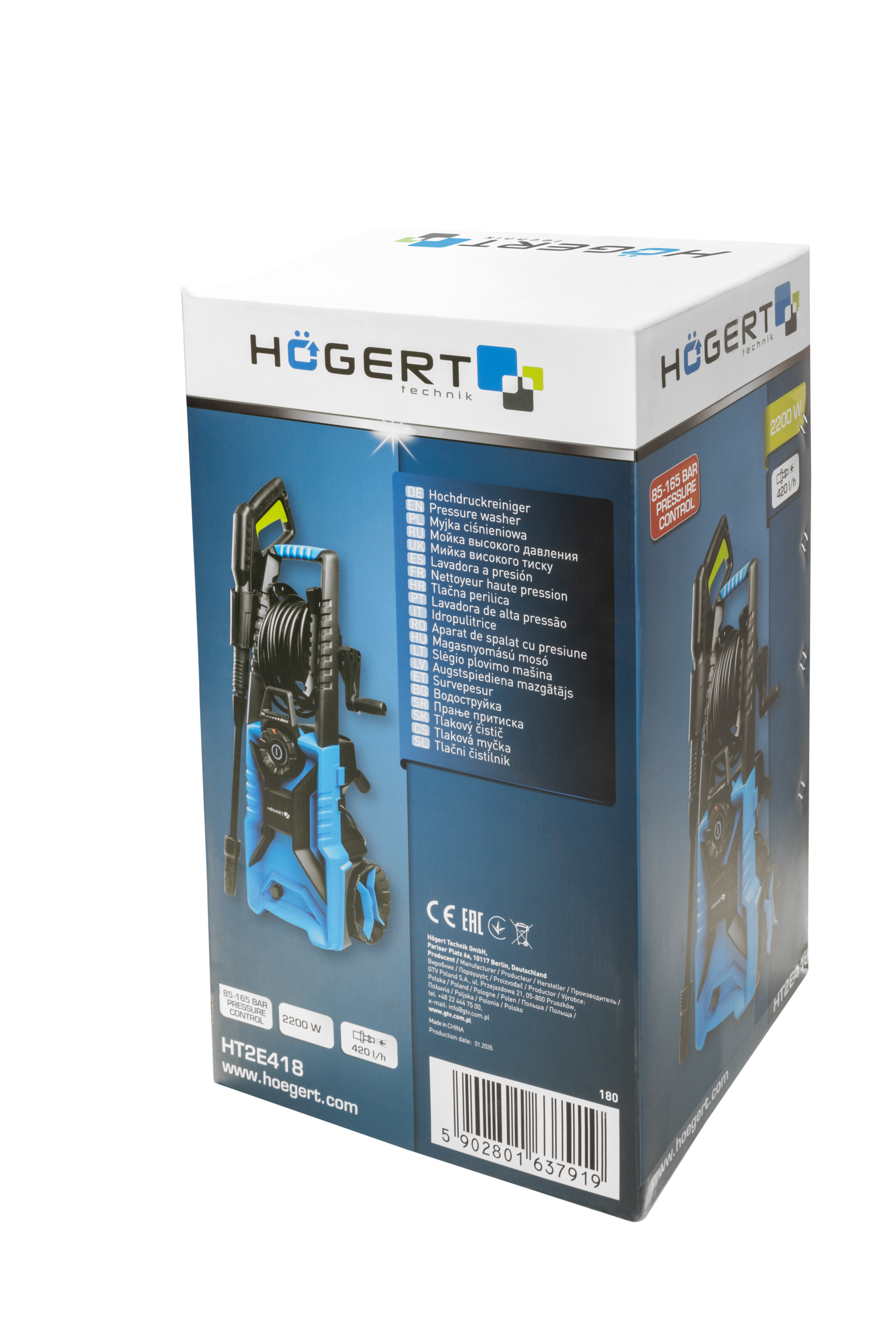 Pressure washer 165 bar with adjustable pressure
