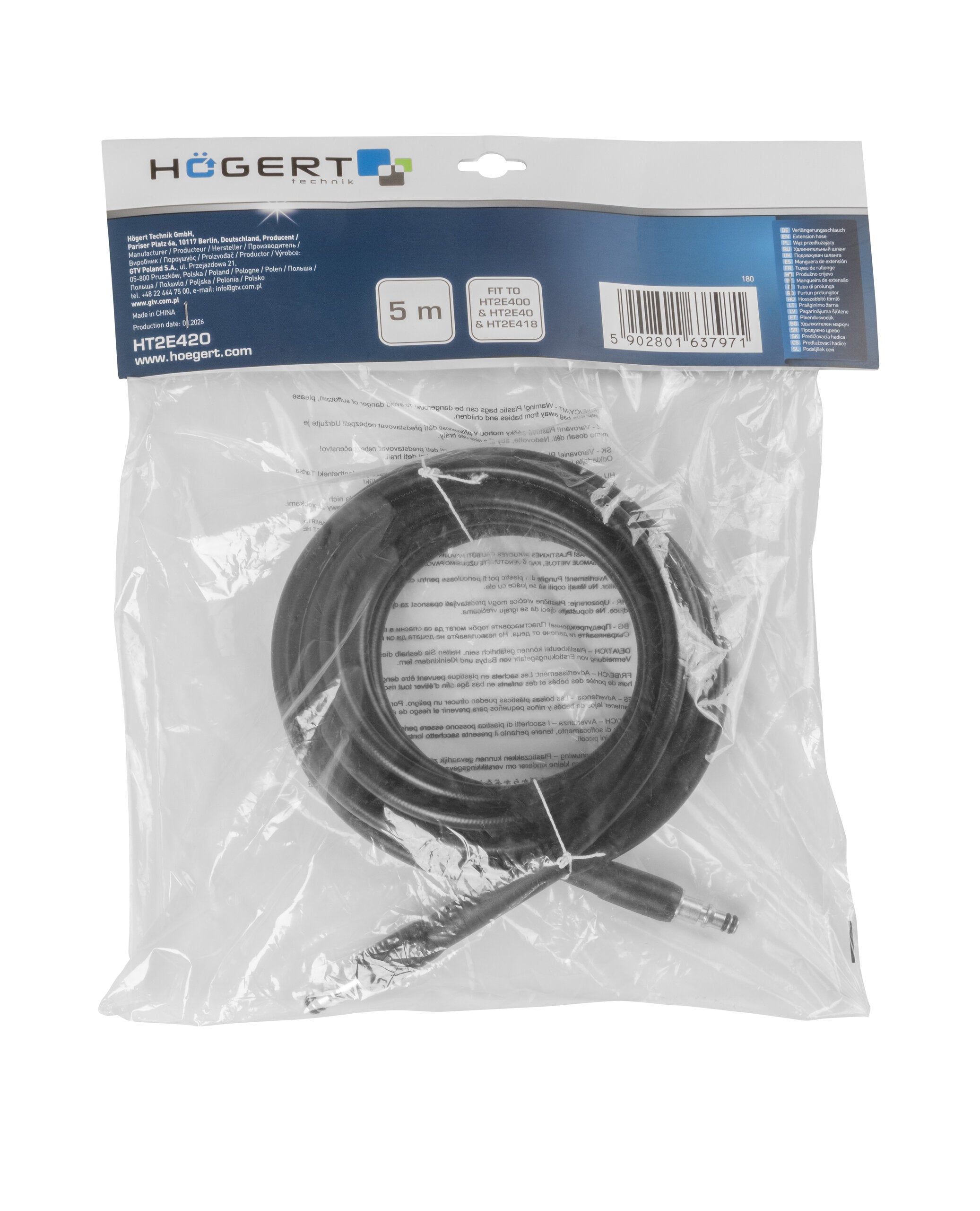 Extension hose for pressure washers 5 m