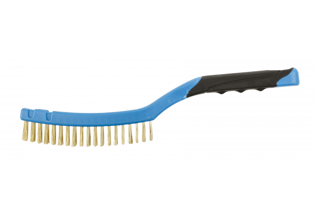 Brass wire brush, 3 x 19