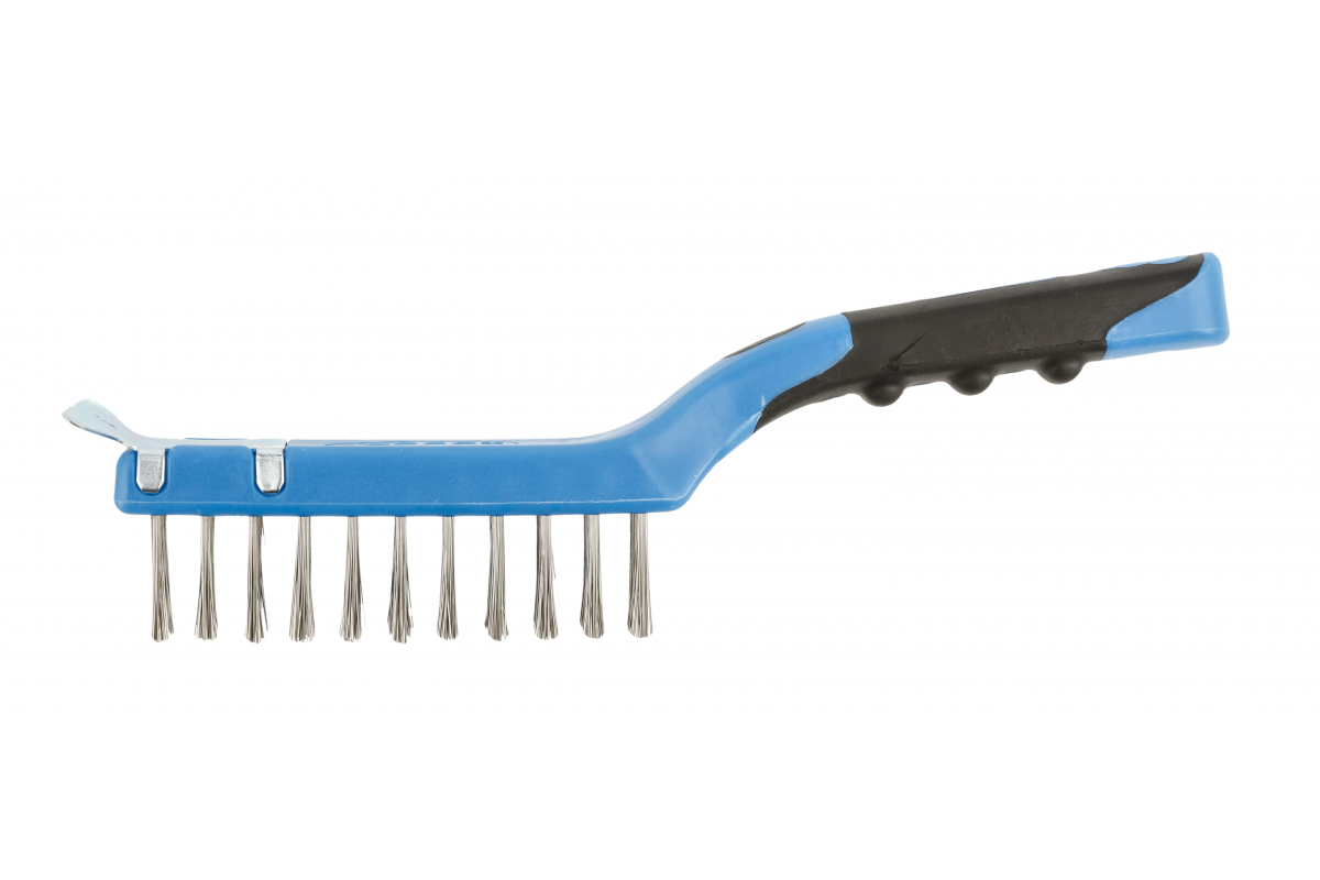 Inox wire brush with a scraper, 4 x 11