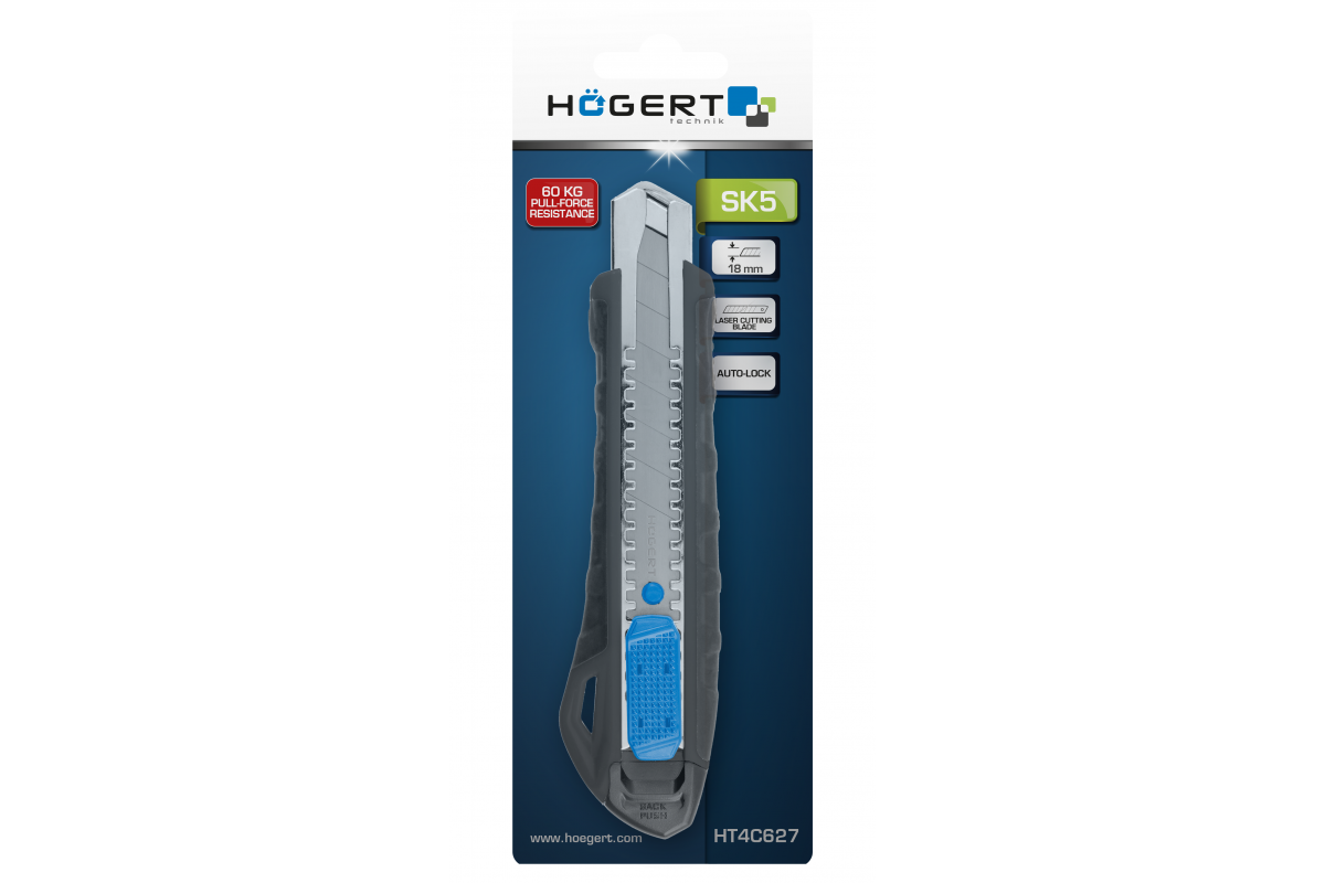 Snap-off knife, 18 mm, plastic with a blockade