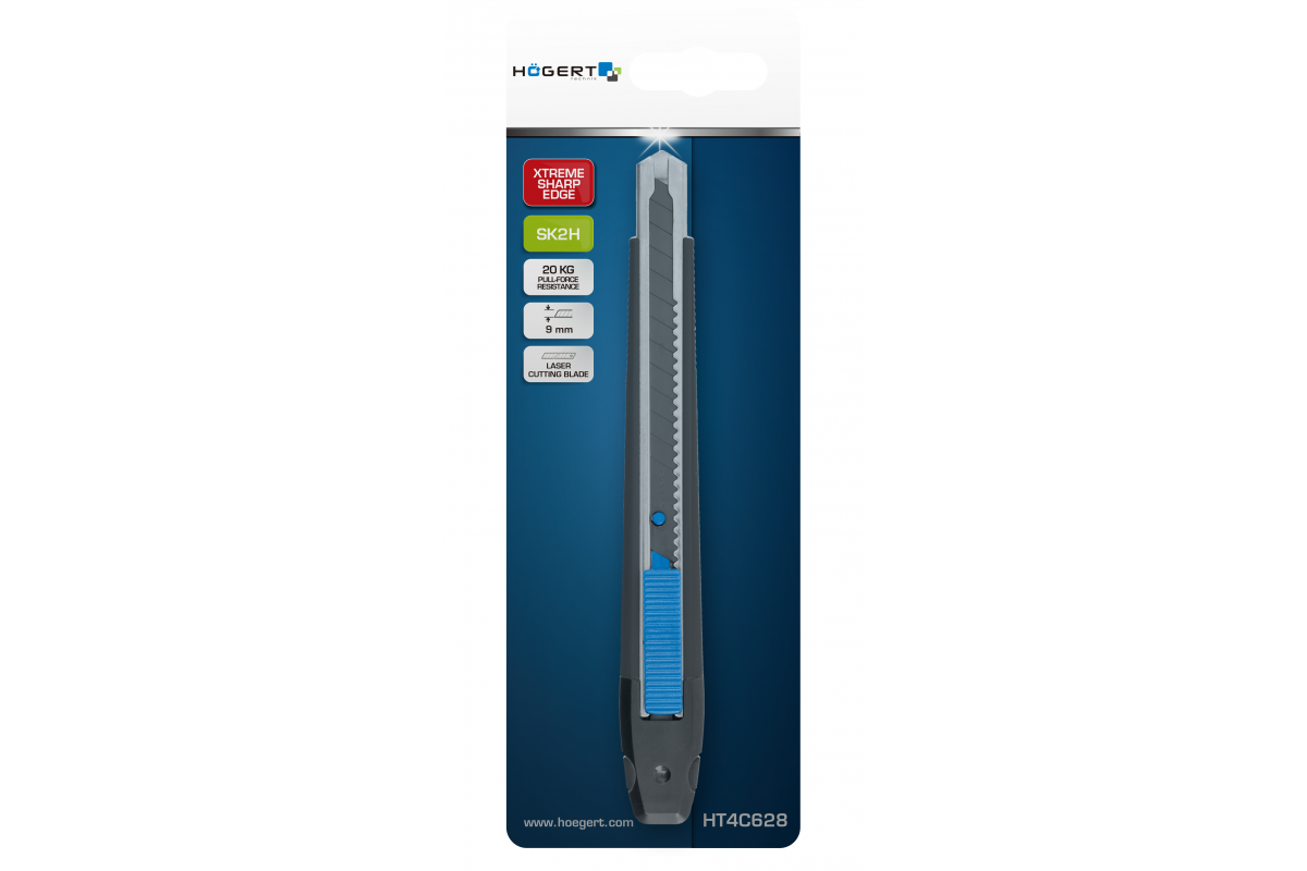 Snap-off knife 9 mm with a plastic clip
