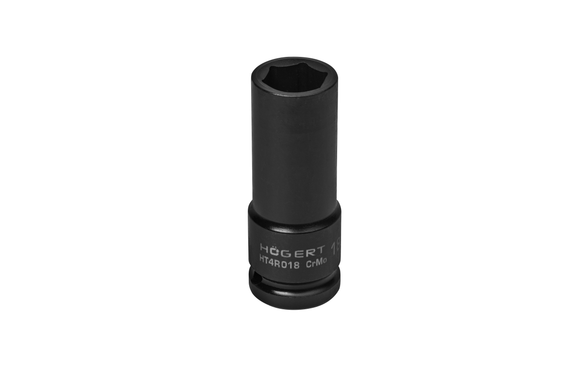 Impact socket 1/2", 18 mm, CrMo, deep