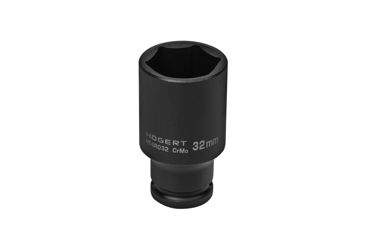 Impact socket 1/2", 32 mm, CrMo, deep