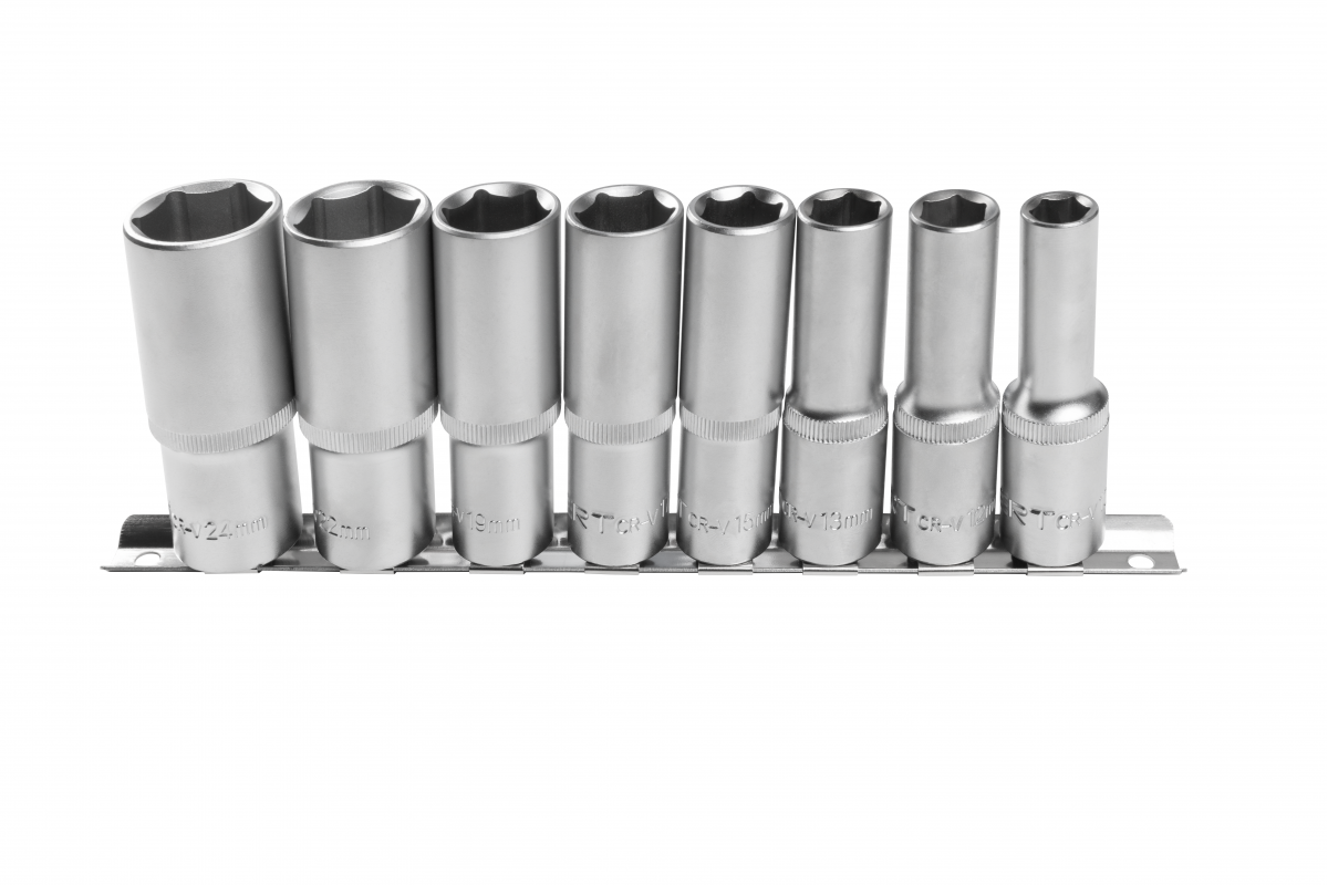 1/2" long hex socket wrench set, 8 pcs.