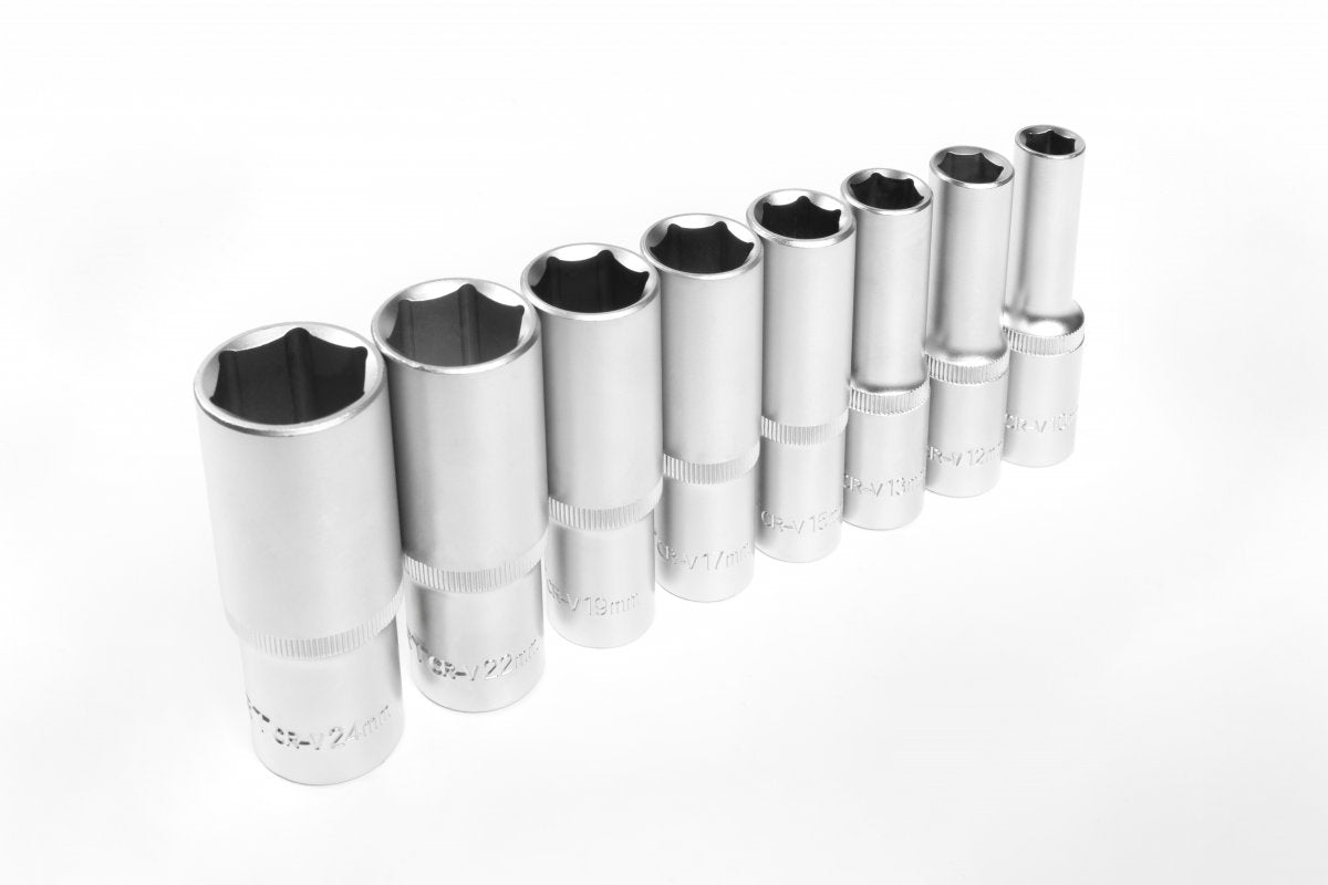 1/2" long hex socket wrench set, 8 pcs.