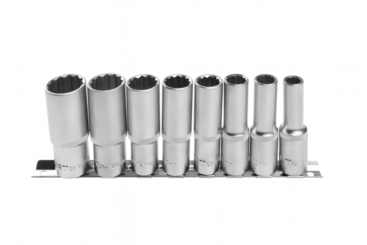 1/2" 12-point socket wrench set, 8 pcs.