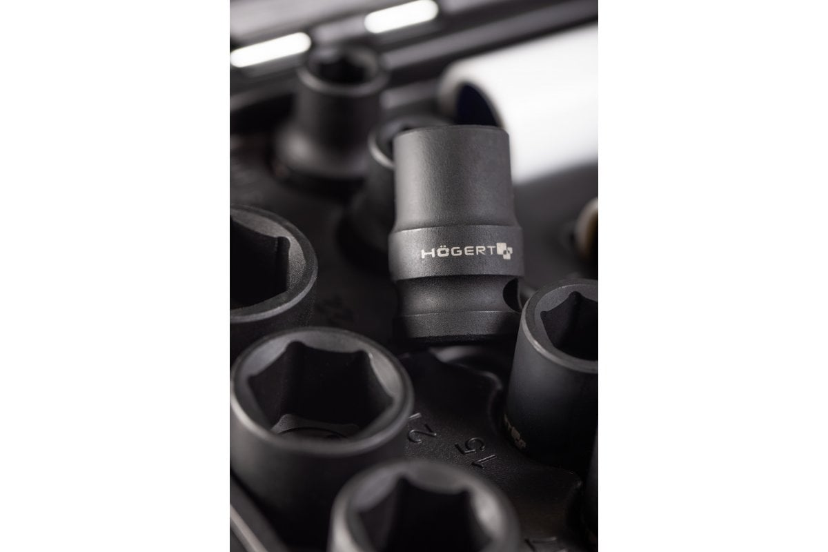 Impact socket set for 1/2" alloy wheels, 12 pcs.