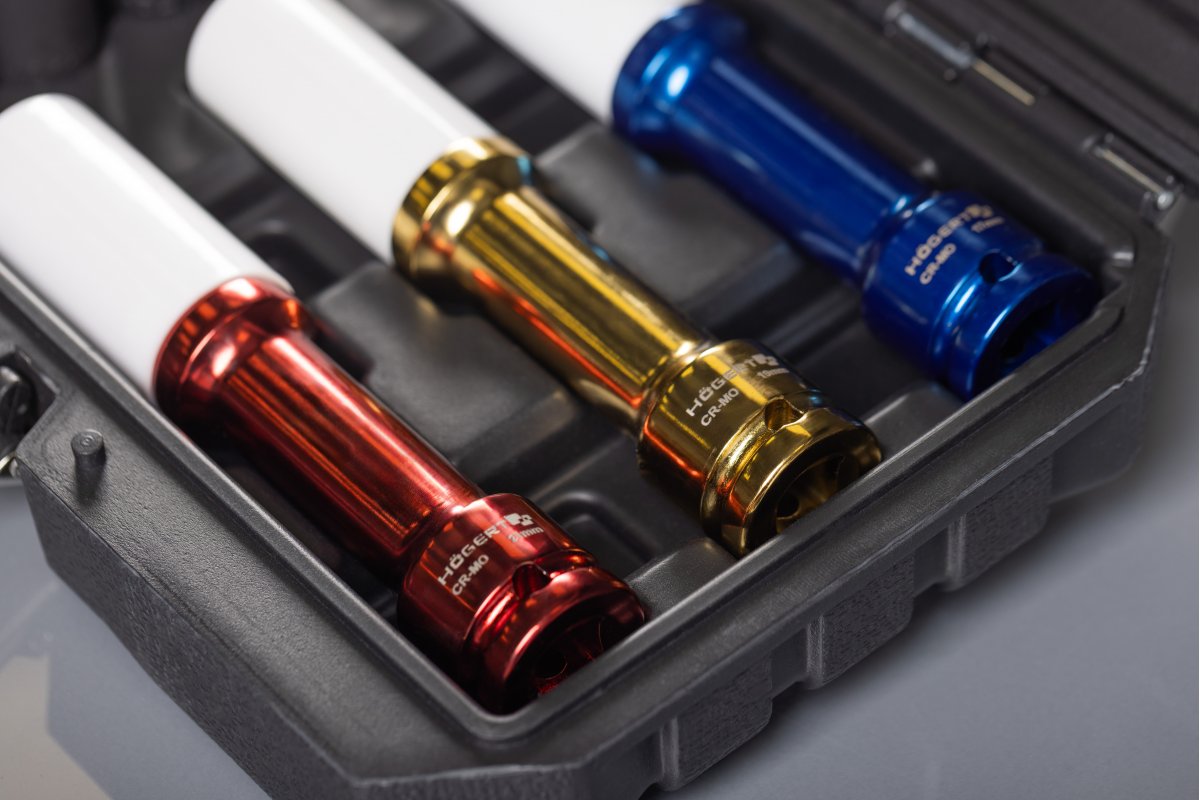 Impact socket set for 1/2" alloy wheels, 12 pcs.