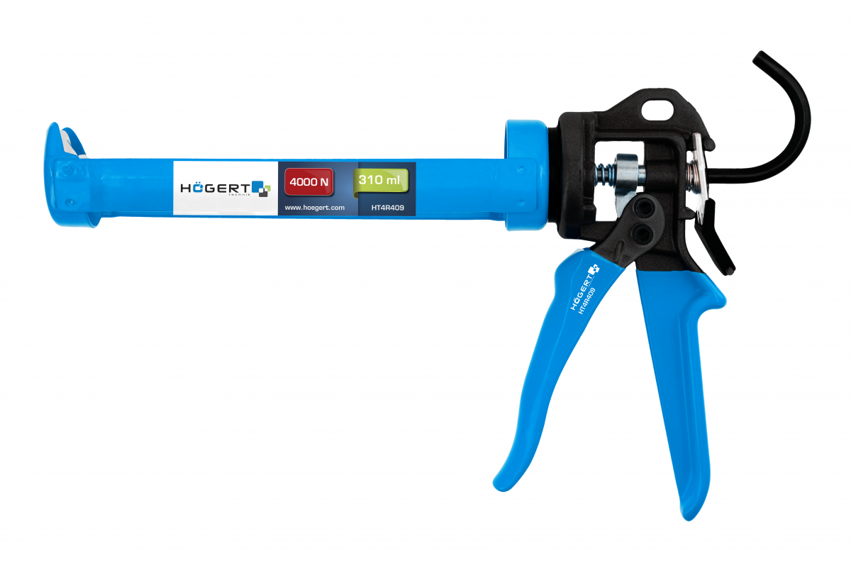 Caulking gun, heavy duty steel-aluminum