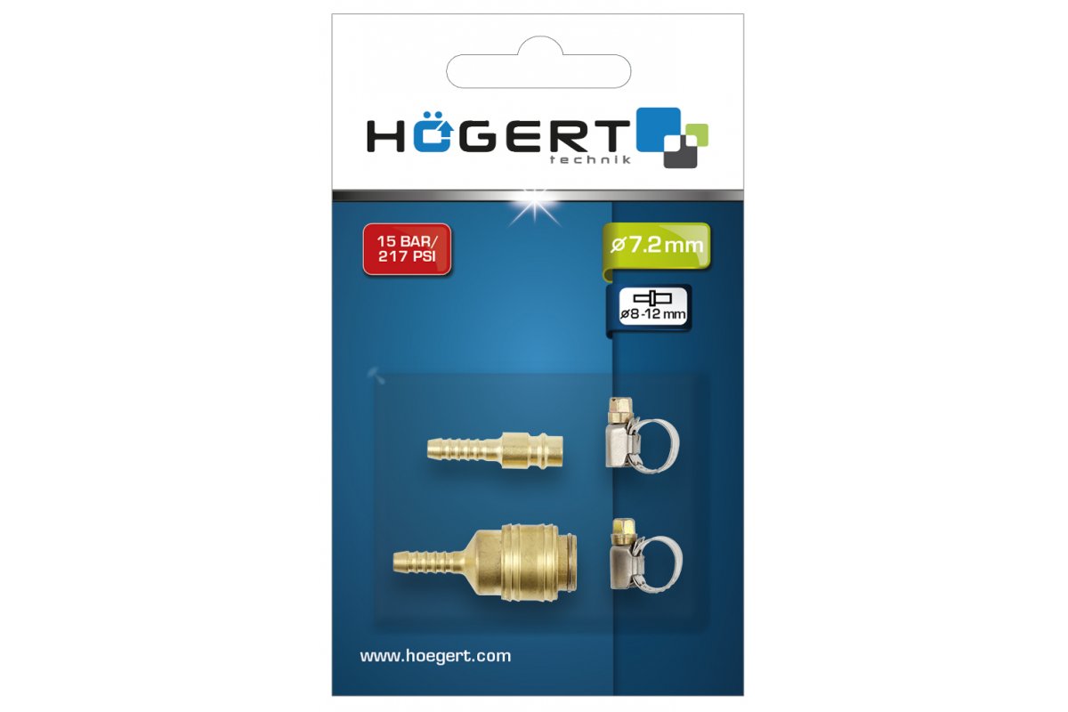 Fast connector 8mm, 4 parts