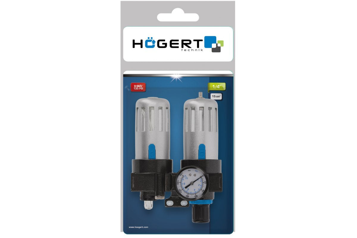 Filtre à air avec régulateur 1/4" et huileur, 90/60 ml