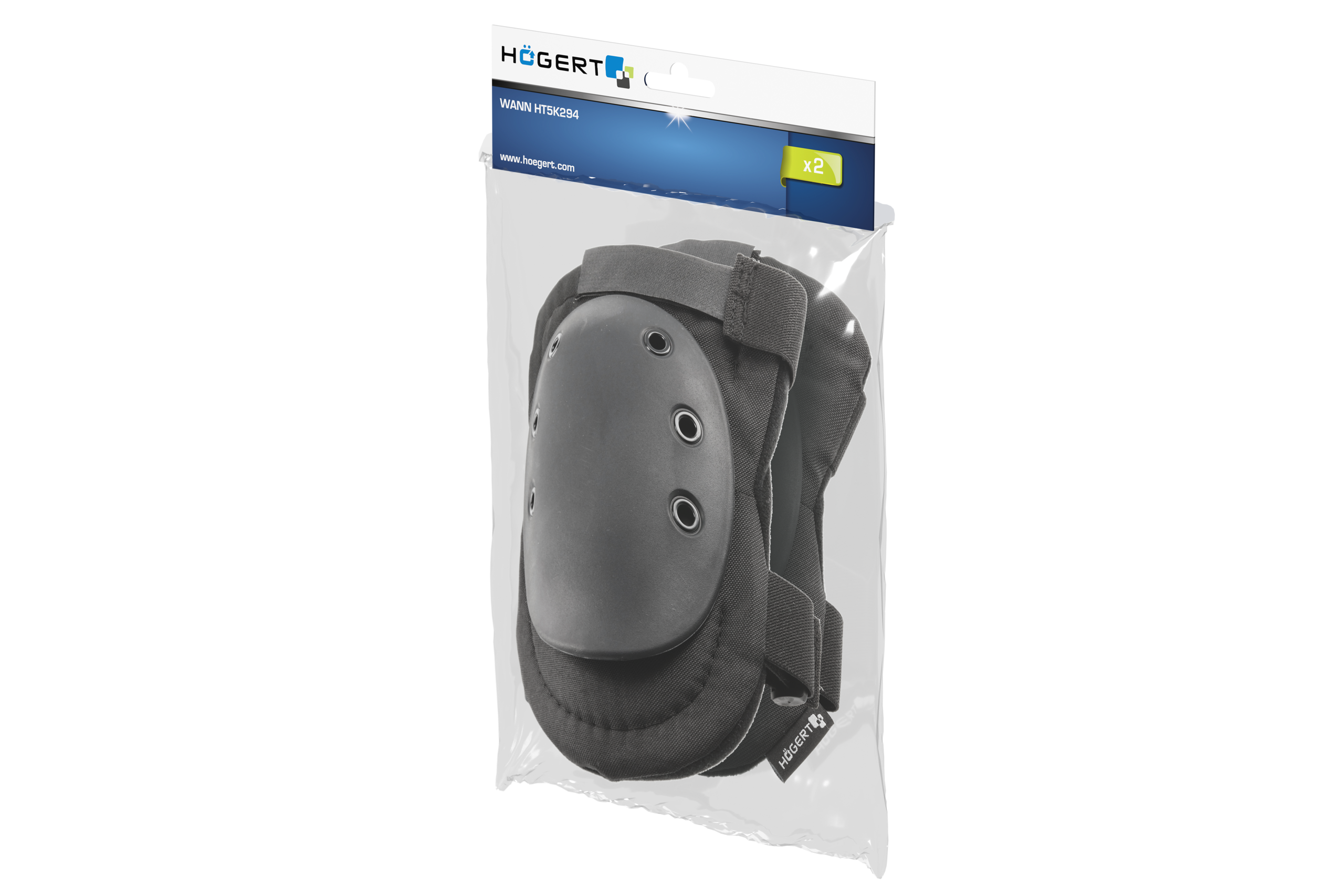 WANN rodilleras protectoras PVC negro uni (2 uds/paquete)