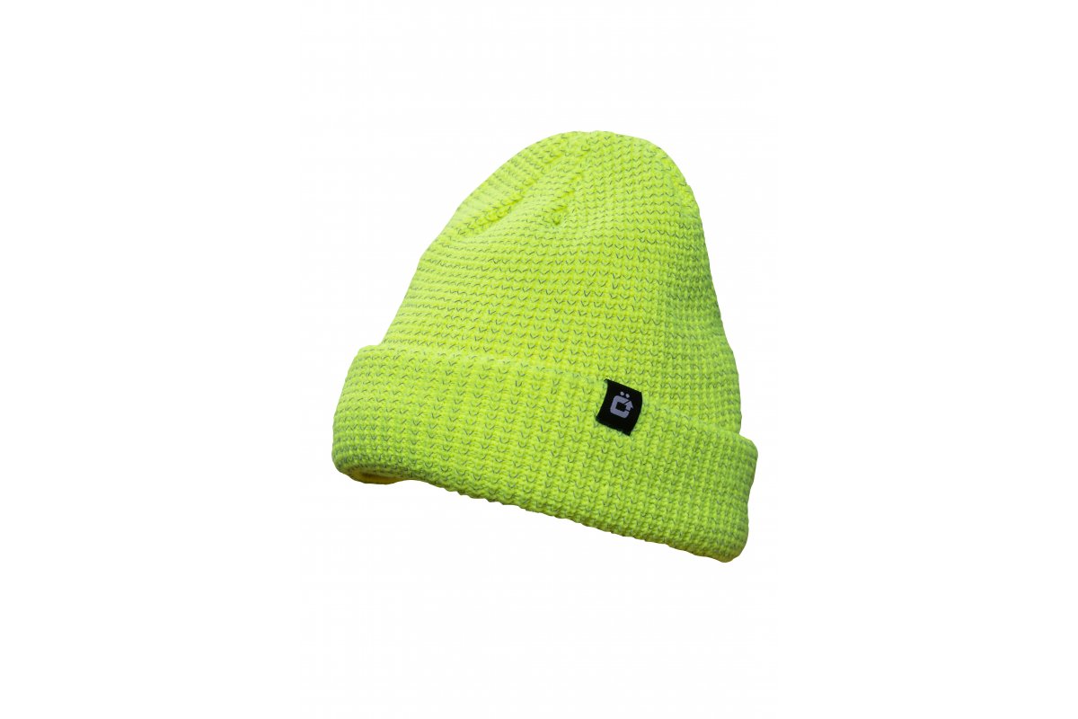 NEON Wintermütze mit reflektierendem Faden gelb uni