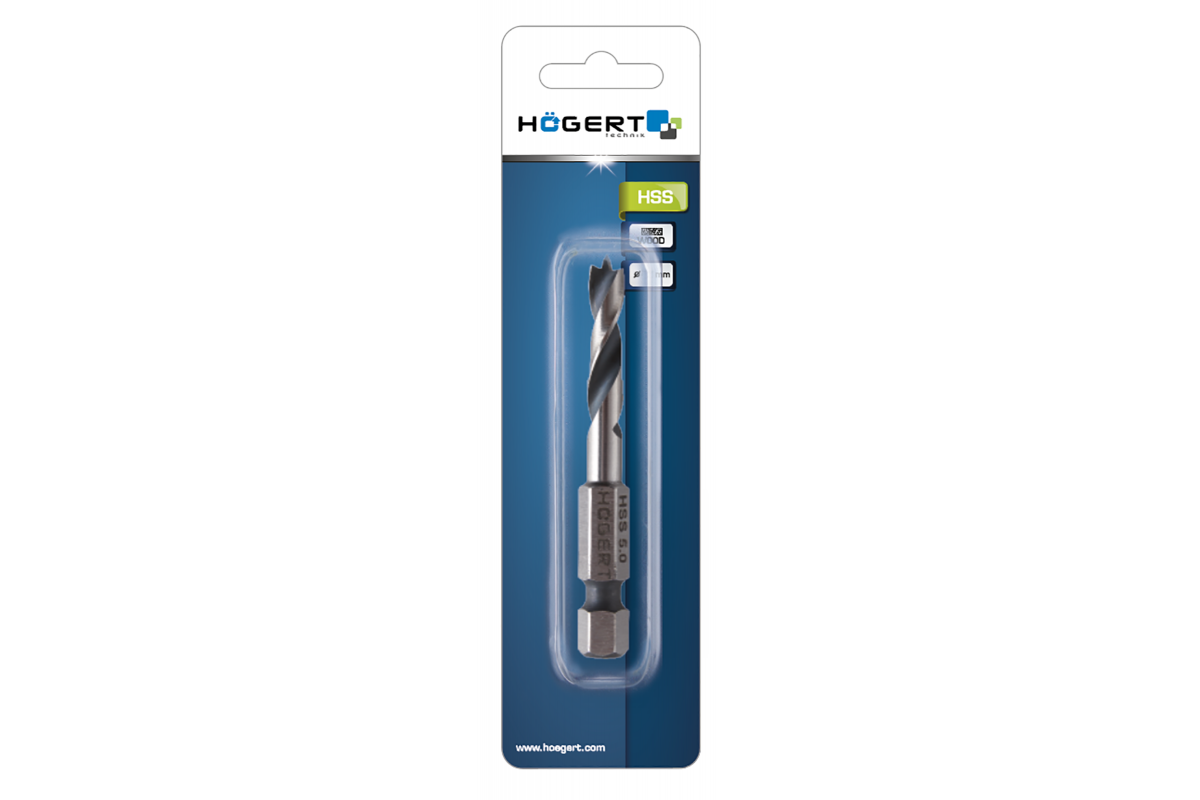 Broca para madera 6 mm, soporte hex