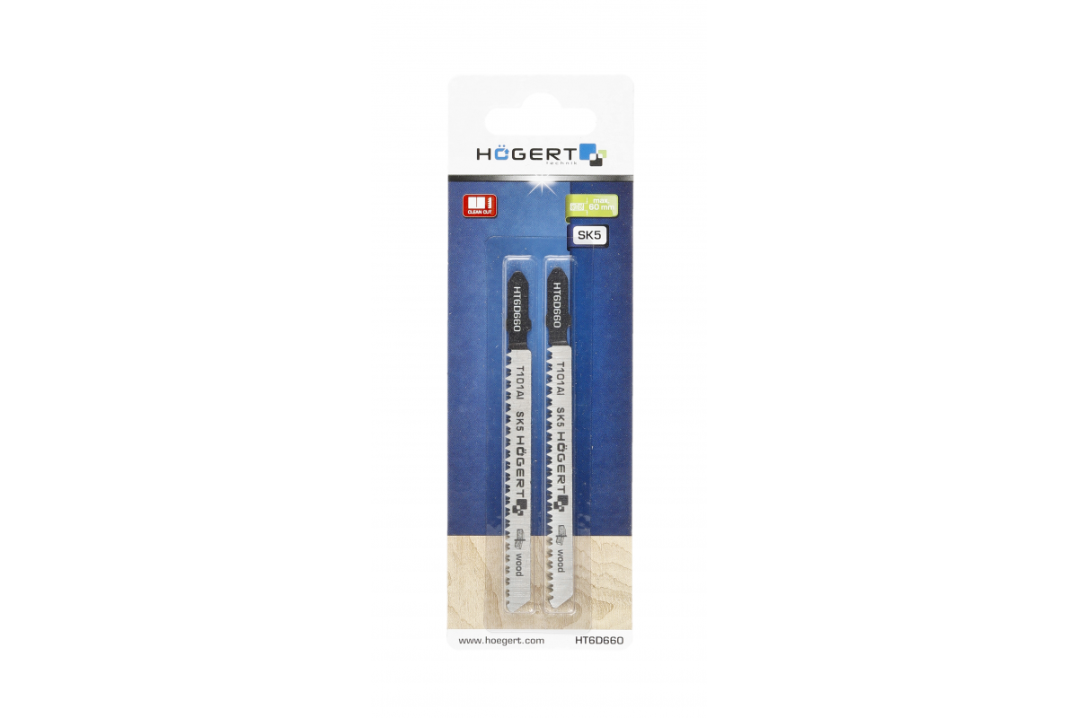 Lames de scie sauteuse 100 mm, plage de coupe 3-60 mm, coupe nette, 2 pcs.