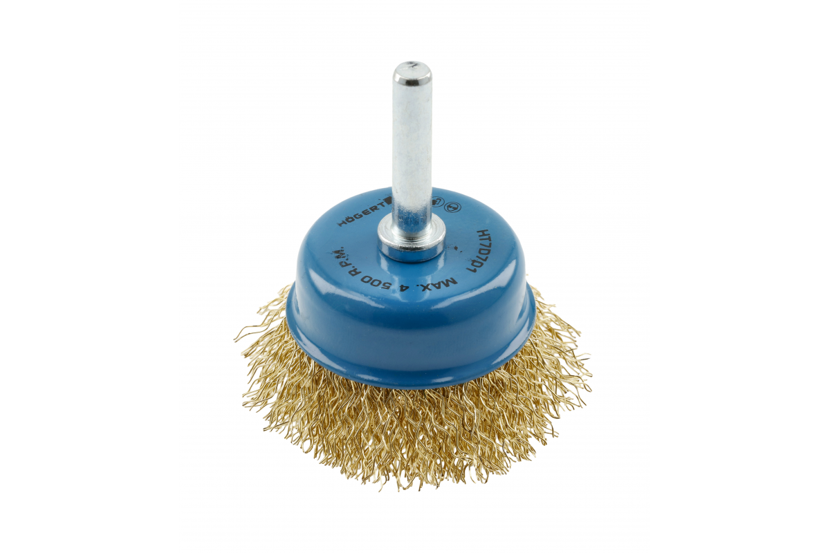 Brosse boisseau sur tige 75 mm, fil laiton 0.3 mm
