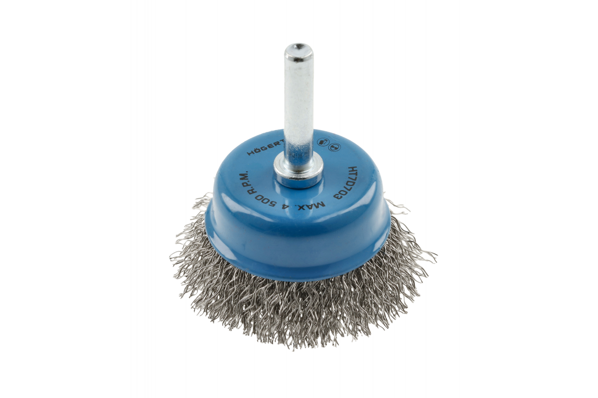 Topf-Drahtbürste mit 75 mm Schaft, 0.3 mm Edelstahldraht