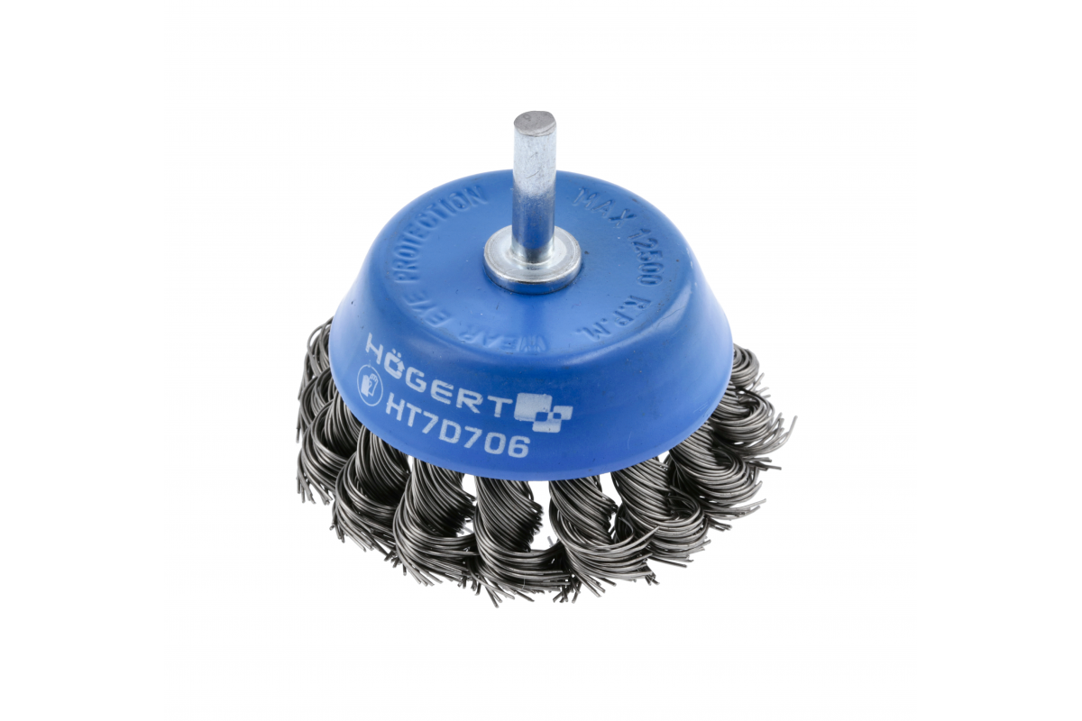 Topf-Drahtbürste mit 75 mm Schaft, 0.5 mm Edelstahldraht