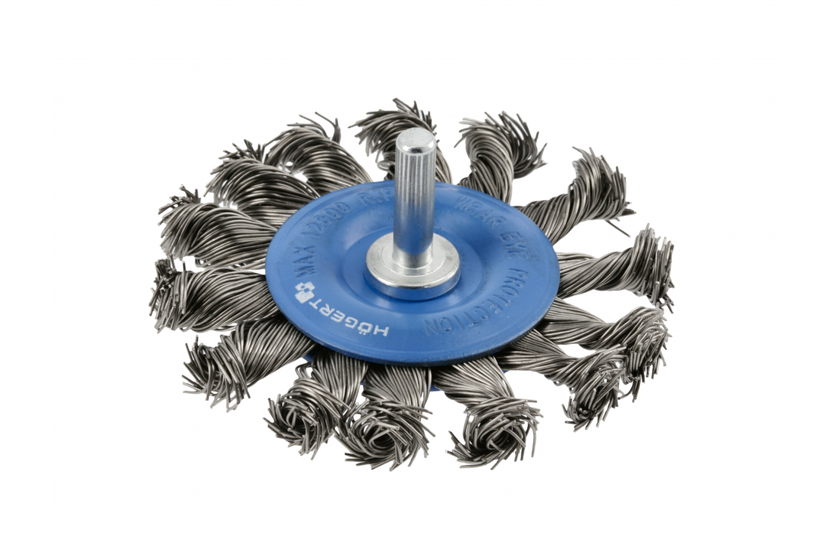 Scheibenbürste mit 75 mm Schaft, 0.5 mm Stahldraht