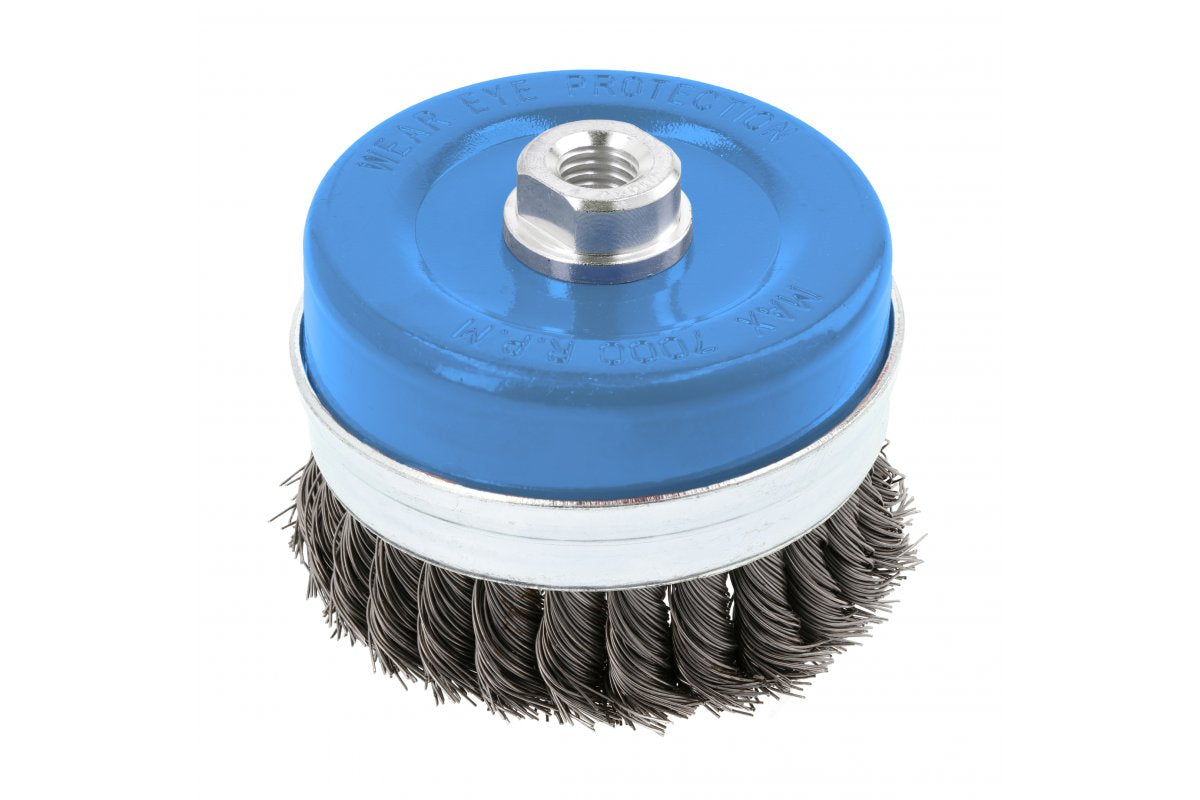 Scheibenbürste mit 100 mm Schaft, M14, 0.5 mm Stahldraht