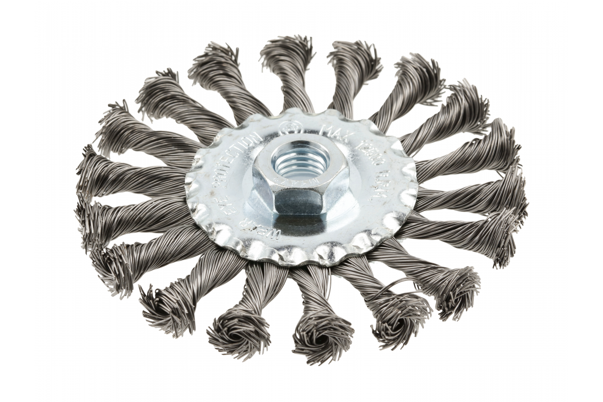Circular brush with shaft 115 mm, M14, steel wire, 0.5mm