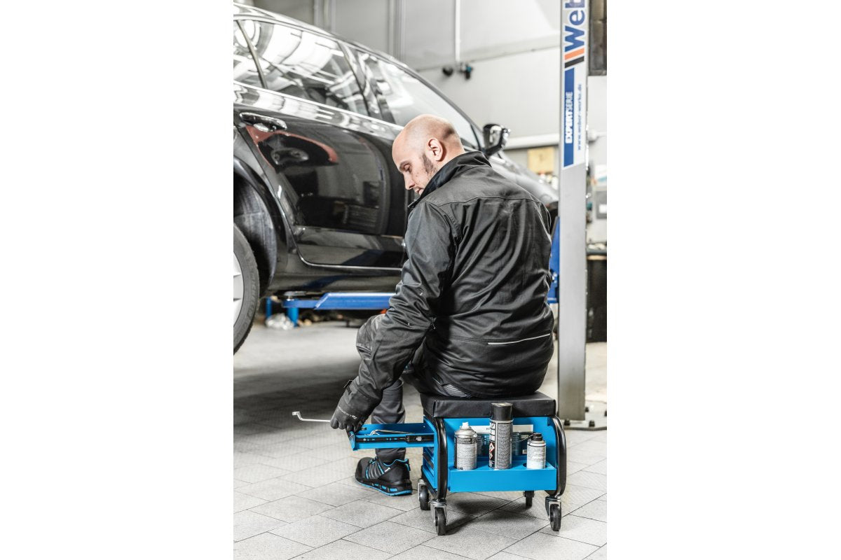 Werkstattsitz mit 3 Schubladen