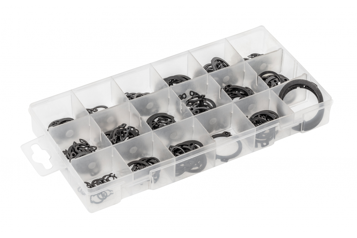 Set of inner and outer snap rings, 225 pcs