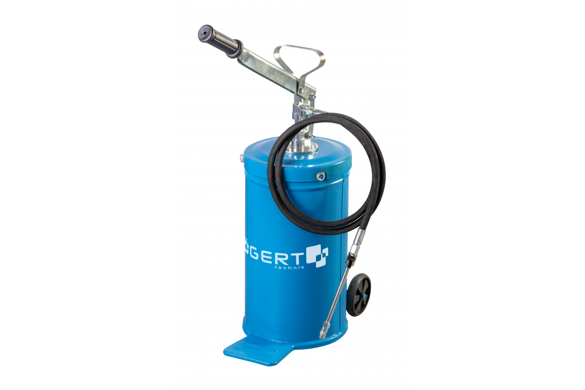 16 L hand grease gun with wheels
